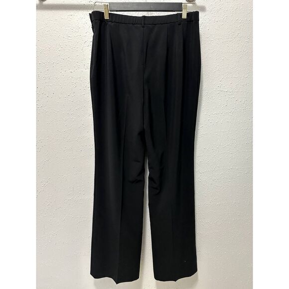 NWT Doncaster Black Wide Leg Trouser Pants Sz 14 Center Fold Pleat Classic Chic - Picture 2 of 8
